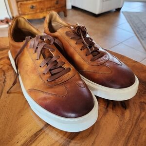 Magnanni Tan and Brown Sneakers with White Sole